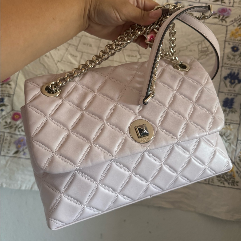 Medium Flap Leather Shoulder Bag Kate Spade New York Lilac